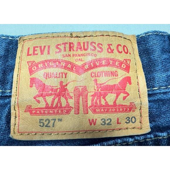 Levis 527 Men's Dark Wash Straight Leg Blue Denim Jeans- Size 32x26.5 *READ* - Picture 4 of 7